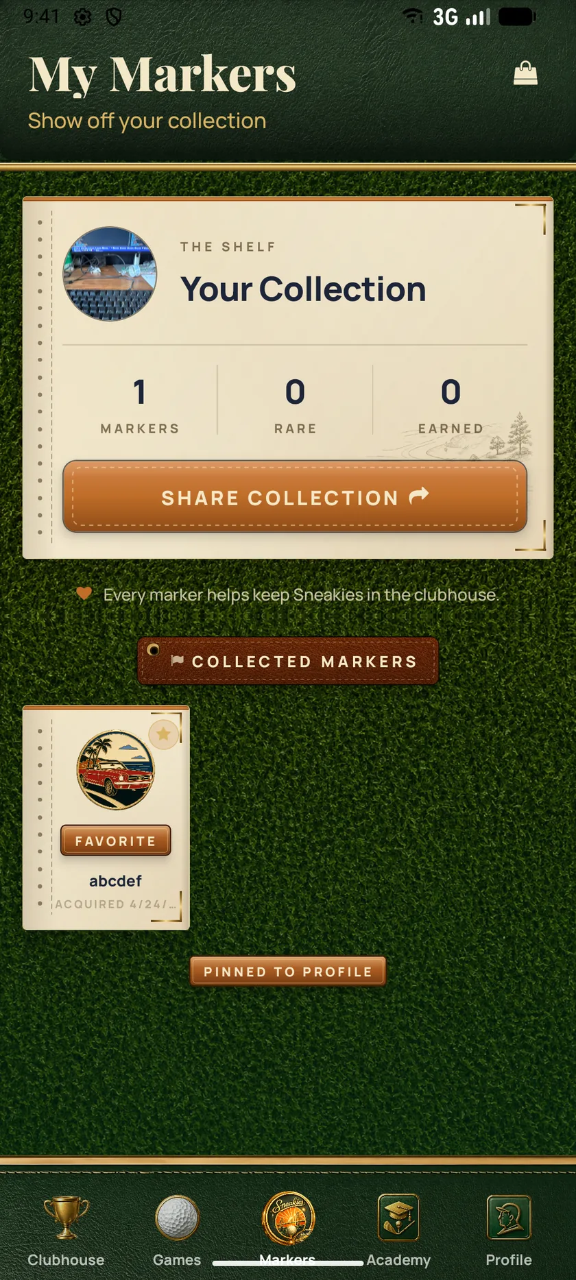 A Sneakies ball-marker collection