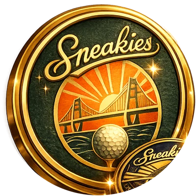 A Sneakies enamel ball marker