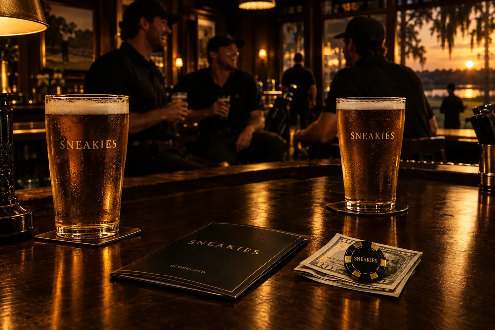 Cash under a beer glass on the clubhouse bar